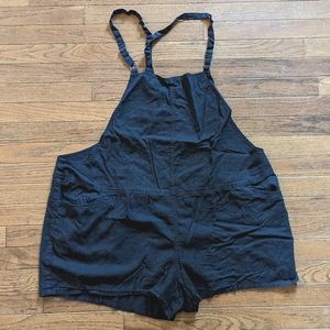 Plus Size Torrid 3X Black Linen Shortalls